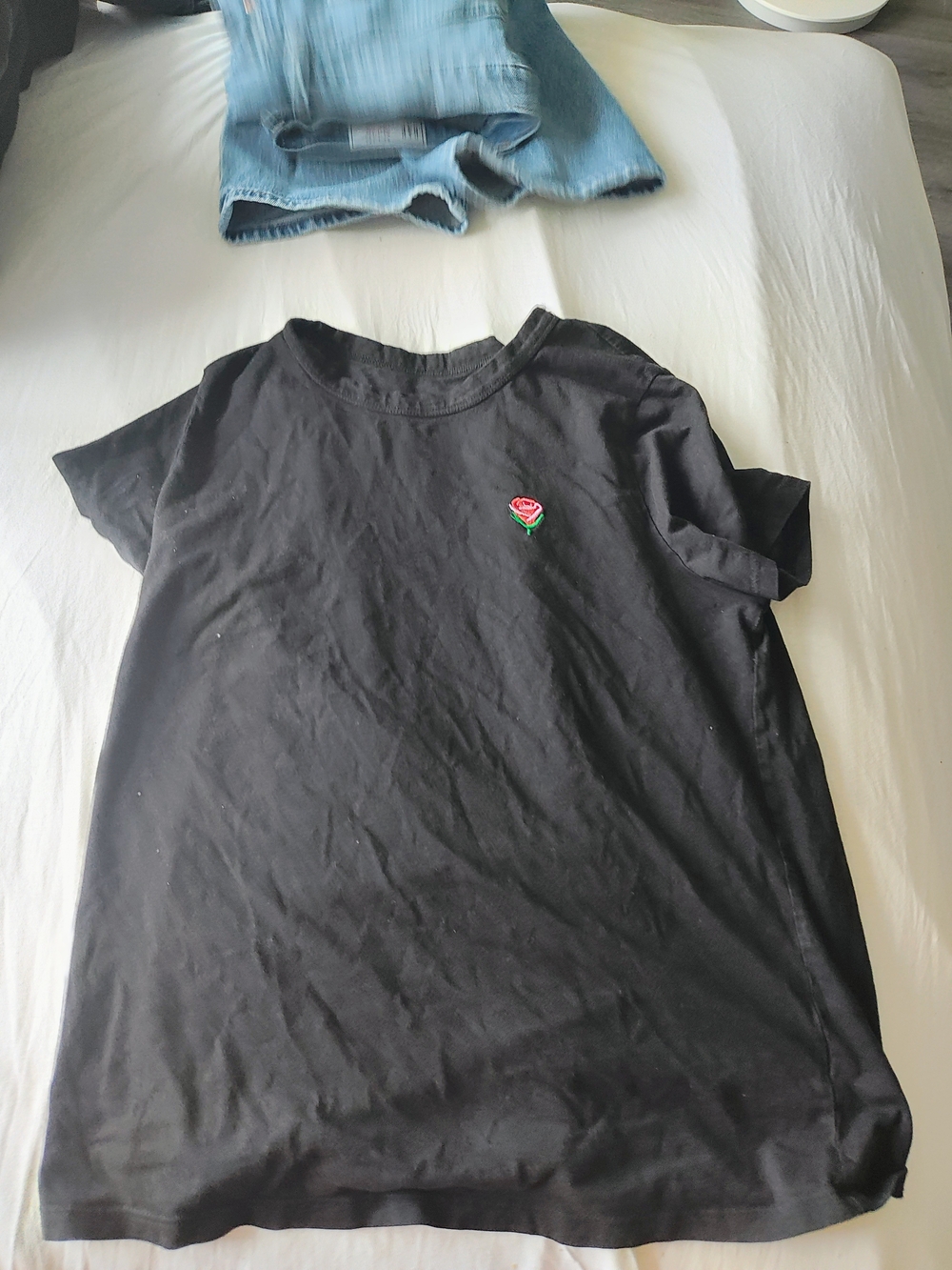 Aritzia Sunday beat T-Shirt with Rose Patch